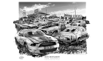 11x17 "RUSTY RELICS" Mustang Print